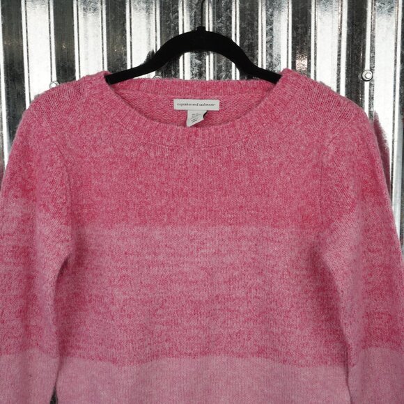 Cupcakes and Cashmere Women's Sweater Pink White Colorblock XSmall Crewneck Soft - Picture 3 of 8